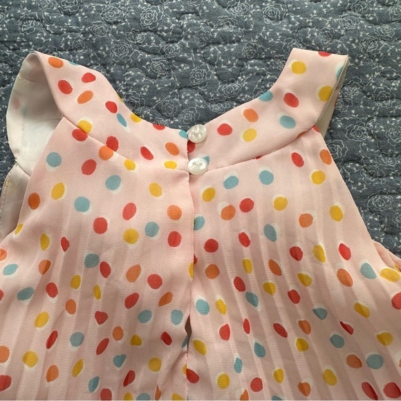 Iris & Ivy Dress Polka Dot Pleated Princess Bow Sleeveless Size 4 - Picture 7 of 8